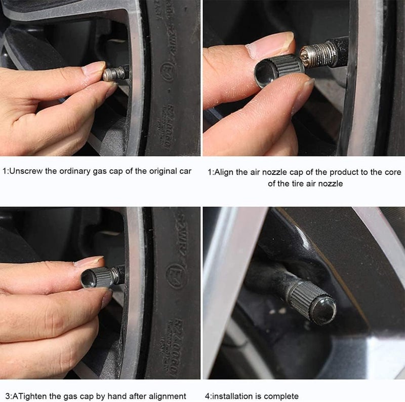 DENEST Tire Valve Stem Caps The Upgraded Version has a Sealing Ring for Car, Motorbike, Trucks, Bike, Bicycle （Black） (24) - Image 5